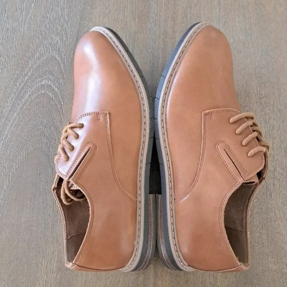 Kenneth Cole Klay Smooth Toe Oxford with Flex - Color: Cognac - Size: Kid 4